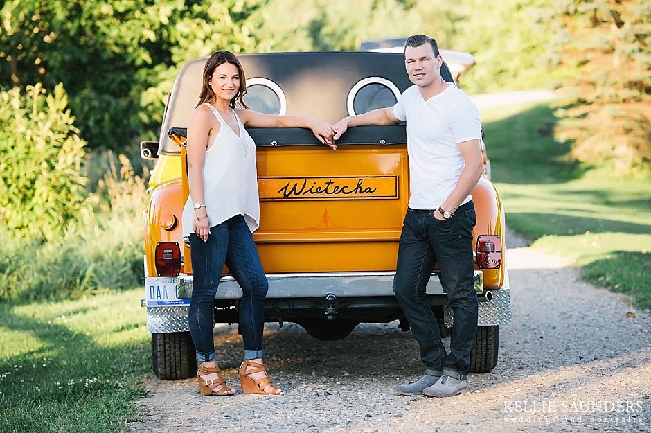classic truck engagement pictures